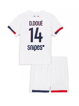 Paris Saint-Germain Desire Doue #14 Replika Borta Kläder Barn 2025-26 Kortärmad (+ byxor)